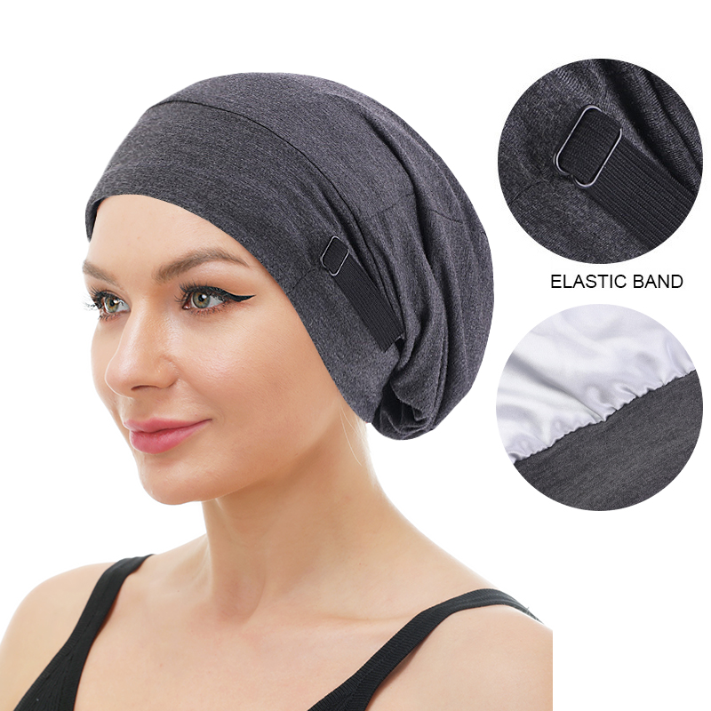 Stretch Breedgerande Pullover Muts Mode Verstelbare Gesp Onzichtbare Gesp Multifunctionele Effen Kleur Tulband Chemotherapie Cap