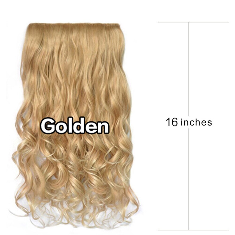 1pcs 5 Clip Long Invisible Hair Extensions Hair Pieces Heat Resistant Synthetic Wavy Hairpiece Woman Girl Curly Wig Hair: F