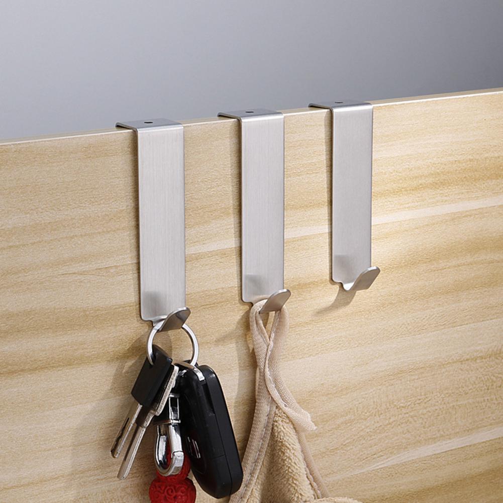 Stainless Steel Practical Stainless Steel Door Hanger Lightweight Door Hanger Punch Free for Wardrobe Door