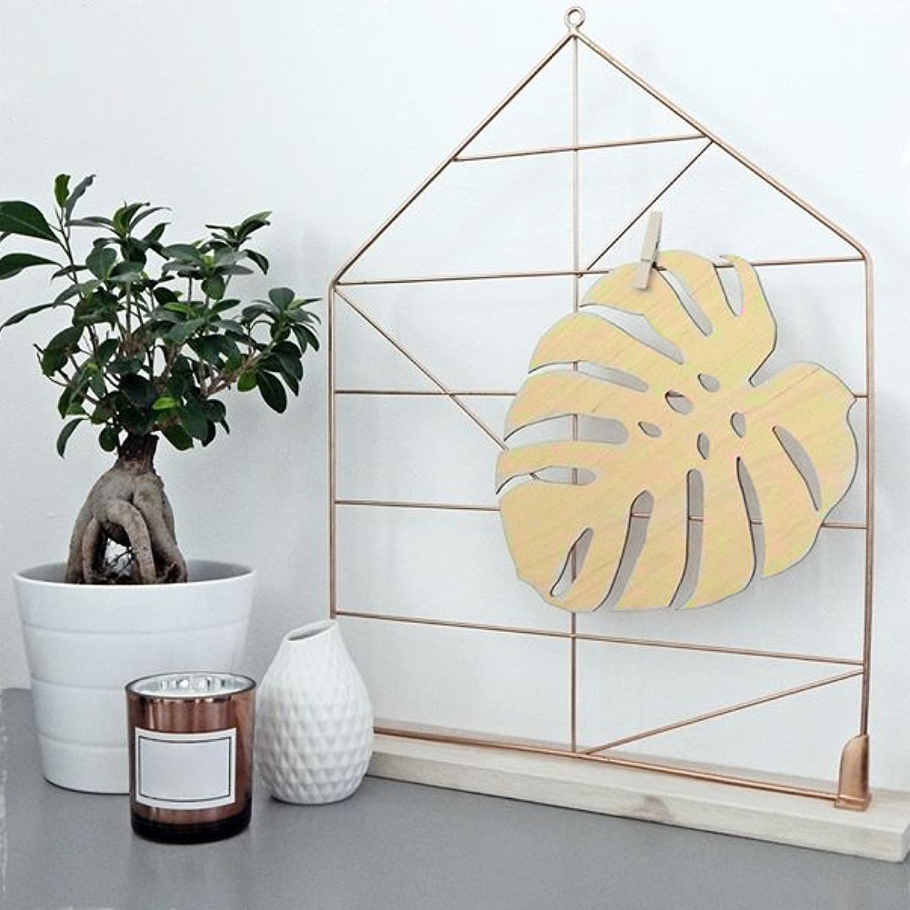 Pohjoismainen tyyli ontto puinen lehti ornamentti moderni koti lasten makuuhuoneen sisustus tee itse koristeet puu ornamentti leikkaukset craft