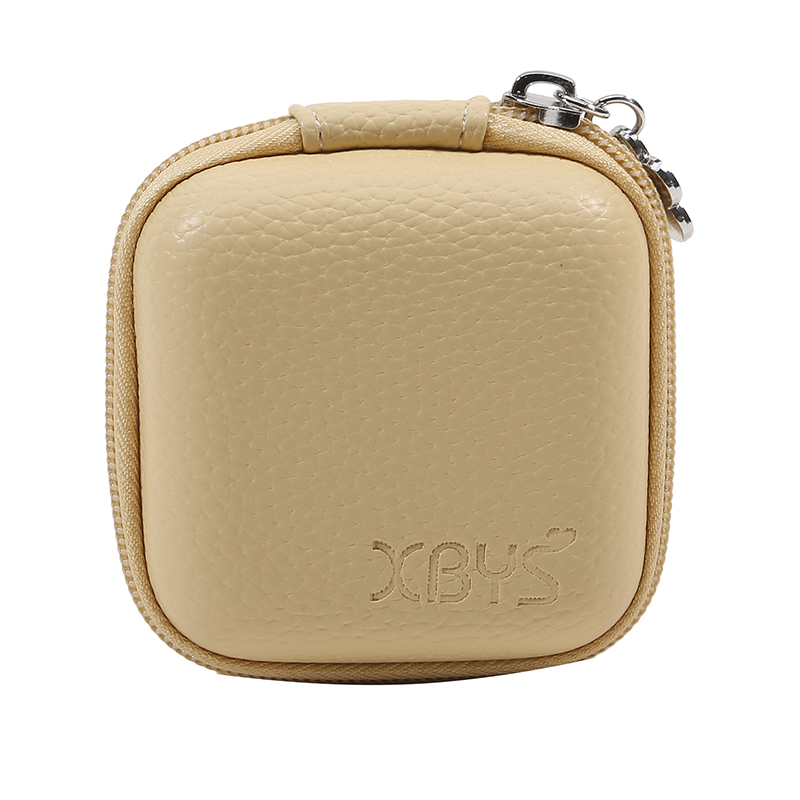 Sac de rangement portable en cuir Élpour gadgets numériques, mini coque rigide, étui de chargeur pour écouteurs, câble de données, évaluation de disque U: Bleu