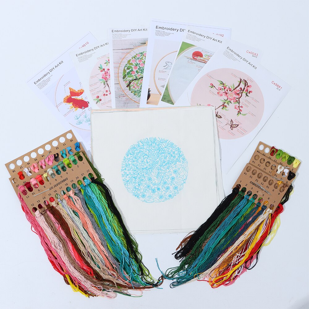 Wall Decoration Handmade Cloth Arts Crafts Cloth Threads Tools Embroidery Kit Cross Stitch DIY Starter Suits