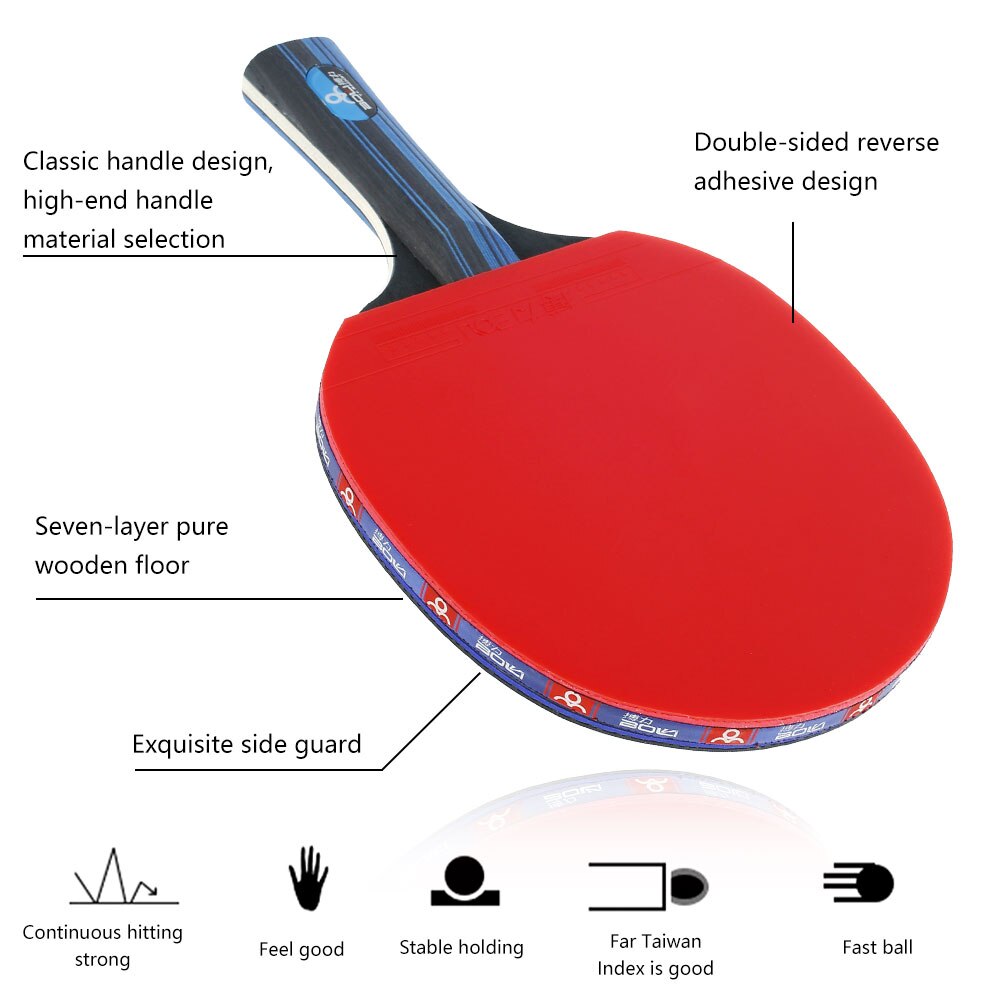 1Pair 4 Star Tennis Table Racket Offensive Ping Pong Racket With Double Face Pimples for Beginner and Advanced Players