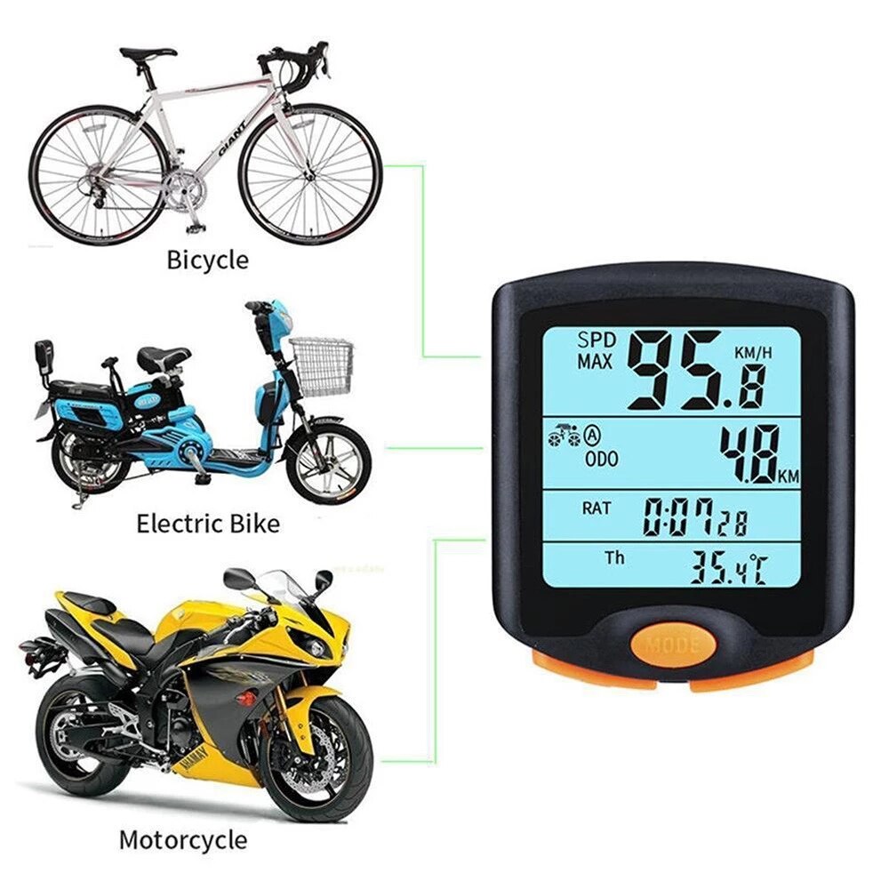 Bogeer-ordenador YT-813 para bicicleta, ciclocomputador inalámbrico con cable, velocímetro para motocicleta y bicicleta eléctrica, odómetro Digital LCD resistente al agua