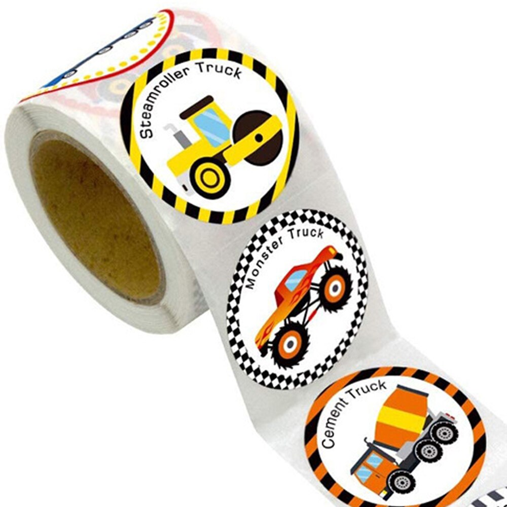 Cartoon Train Bus Sticker 8 Designs Kids Sticker 100-500pcs Cute Transportation Cars for Encouragement Student Children Labels: QY617-300pcs