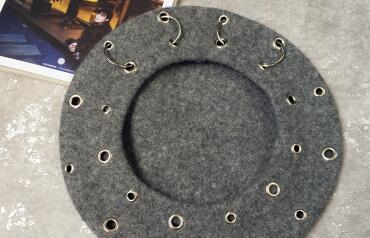 13 Color Ins Tumblr Hipster Rivet Hole & Patchwork Metal Buckle Circle Party/Club/Travel Harujuku Beret Hat: AS PHOTO 11