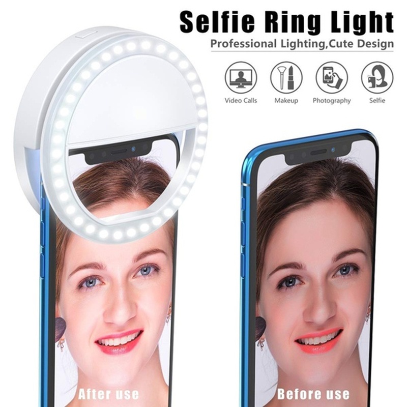 Oppladbar mobiltelefon selfie ringe lys til kamera 36 ledet lys til iphone ipad sumsung galakse nettbrett laptop fotografering telefon