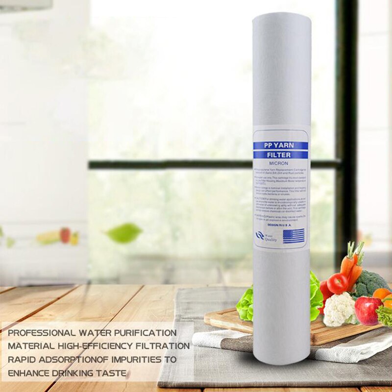 4Pcs Water Purifier 20 Inch 5 Micrometre Sediment Water Filter Cartridge Pp Cotton Filter Water Filter System