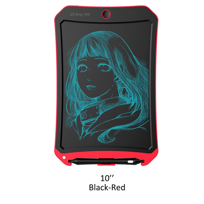 Dessin numérique tablette LCD enfants graphiques écriture tableau de peinture électronique enfants étude Pad maison tableau d'affichage avec batterie: 10inch-Black-Red