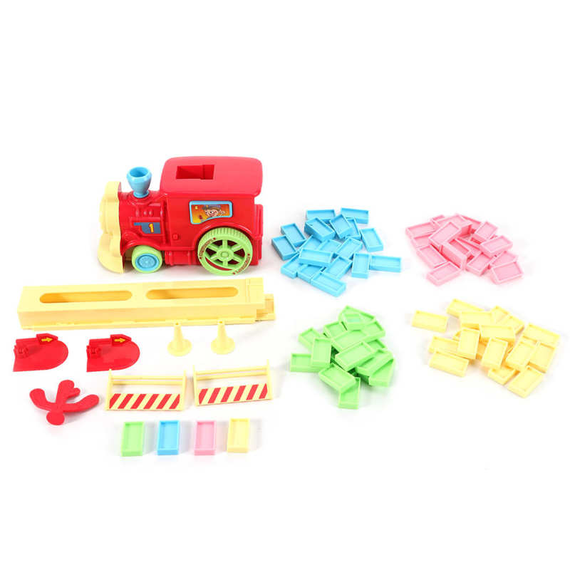 80 stk elektrisk domino togbil automatisk opsætning af farverige plast domino legetøj pædagogisk legetøj børn børn dag