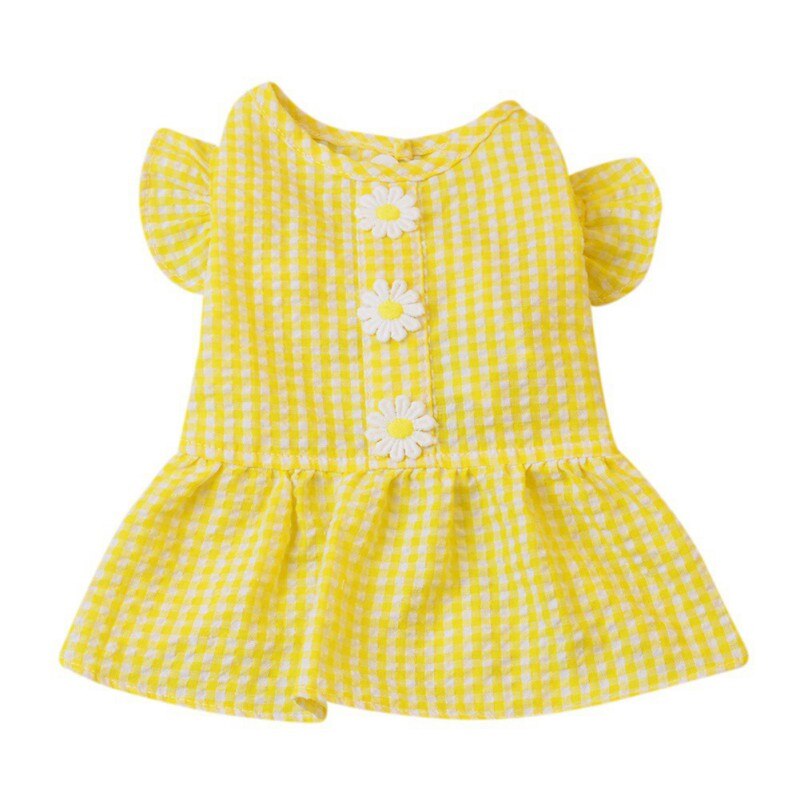 Vestido de cachorro vestido de verão para animais de estimação daisy imprimir roupas filhote de cachorro vestido de princesa saia para cães pequenos chihuahua: 02 / M