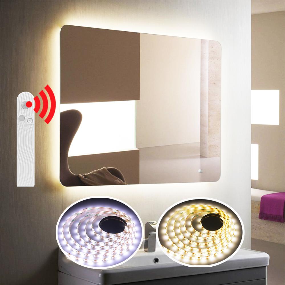LED Mirror Light PIR Motion Sensor Vanity Backlight For Mirror Adhesive Tape USB /Battery Powered Makeup Dressing Mirror lamp