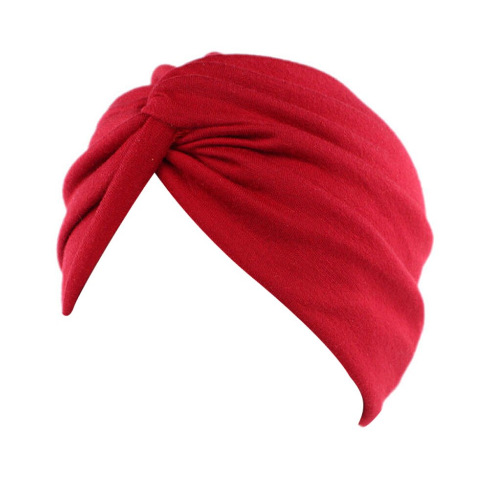 Tørklæde kræft hat kvinder huer turban muslimske hovedtørklæde muslimske hovedbeklædninger motorhjelm chimio coton hun hatte  #0106: Rød
