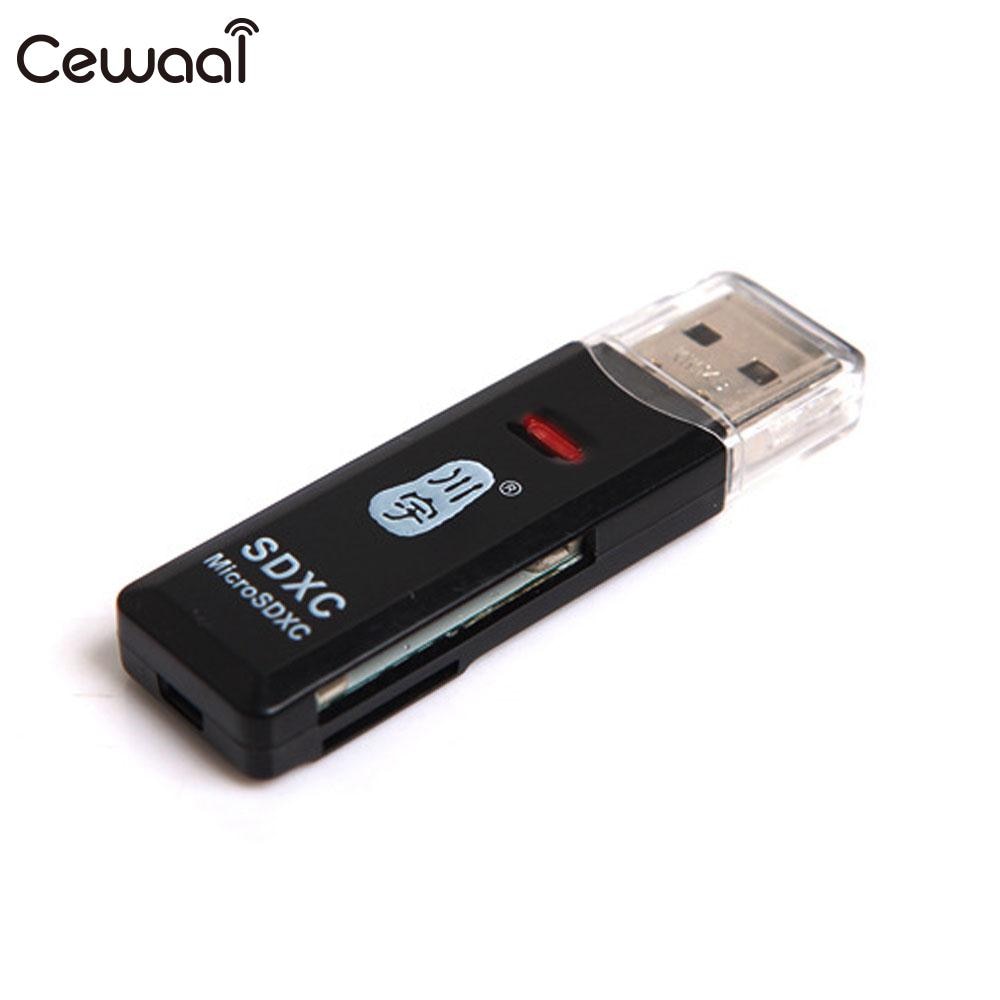 USB 2.0 Memory Card Reader 2 in 1 TF Card Reader Laptop Desktop SD Card Reader