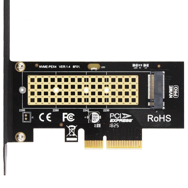 Kingspec PCIE to M2 Adapter Card PCI Express 3.0 x4 to NVME SSD M.2 PCIE Raiser Adapter Support 2230 2242 2260 2280 M.2 SSD