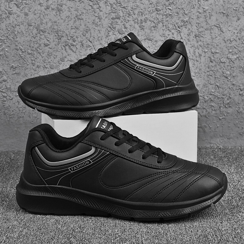 Męskie buty treningowe 2021 męskie buty sportowe modna bawełniana męskie płaskie buty do chodzenia na świeżym powietrzu starzy mężczyźni Zapatos De Hombre: Black / 46