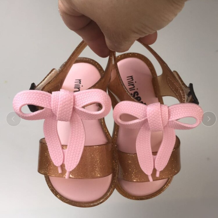 Mini Shoes Summer Style Jelly Shoe Girl Non-slip Kids Beach Sandal Toddler Kids Sandals: Pink / 11