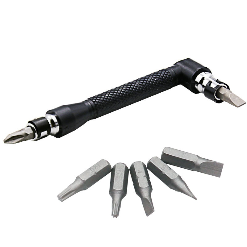Dobbelt-l-formet mini-topnøgle 1/4 " 6.35mm skruetrækker boreværktøj