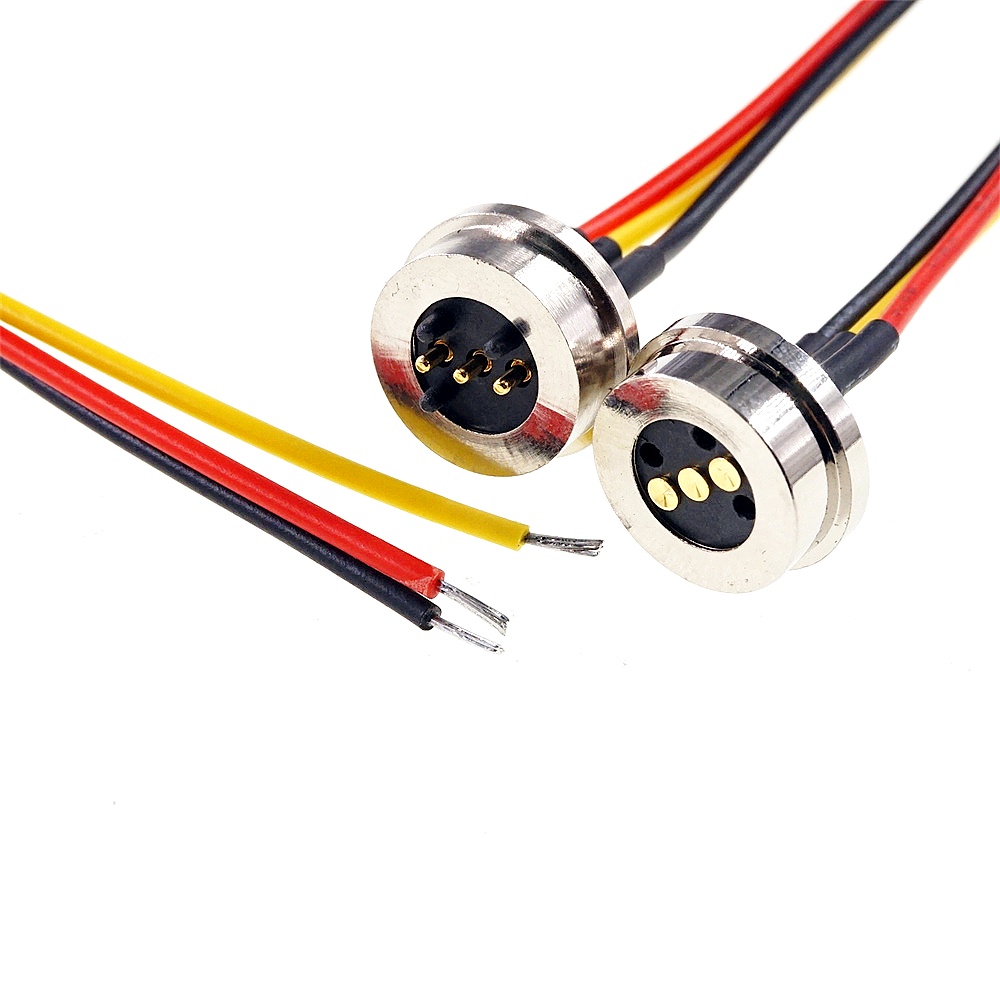 1 par de conector Pin Pogo magnético de forma Circular 1, 2, 3, 4, 5 polos, sonda macho hembra, perfil redondo de carga de energía CC
