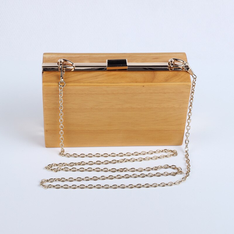 Mujeres Vintage de madera caja de bolsos de noche de bolso de mano de día de boda hecho a mano bolso para mujer bolso de lujo