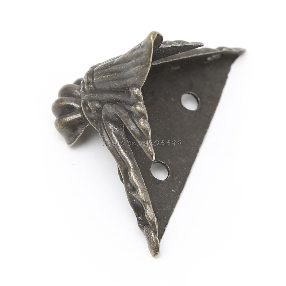 4x Antique Bronze Decorative Jewelry Box Wooden Case Feet Leg Corner Protector Corner Brackets