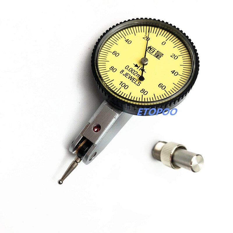 0-0.002mm 8 jewels Lever Indicator Analog Display Dial Lever Shockproof Dial test Gauge Indicator Meter Dial Micrometer 0-0.8mm