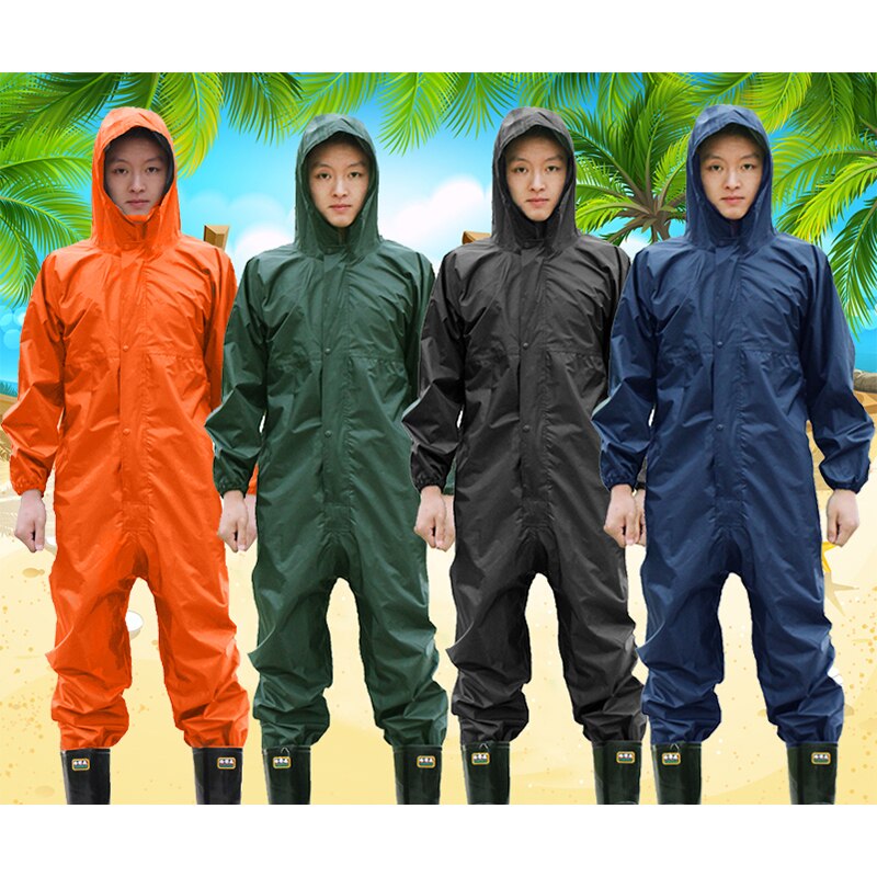 Monos de trabajo impermeables con capucha, ropa de trabajo protectora, antipolvo, a prueba de aceite