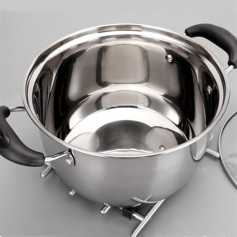 1pcs Stainless Steel pot 1.5L-4L Double Bottom Soup Pot Nonmagnetic Cooking Multi-pur Pose Cookware Non-stick Pan General Use