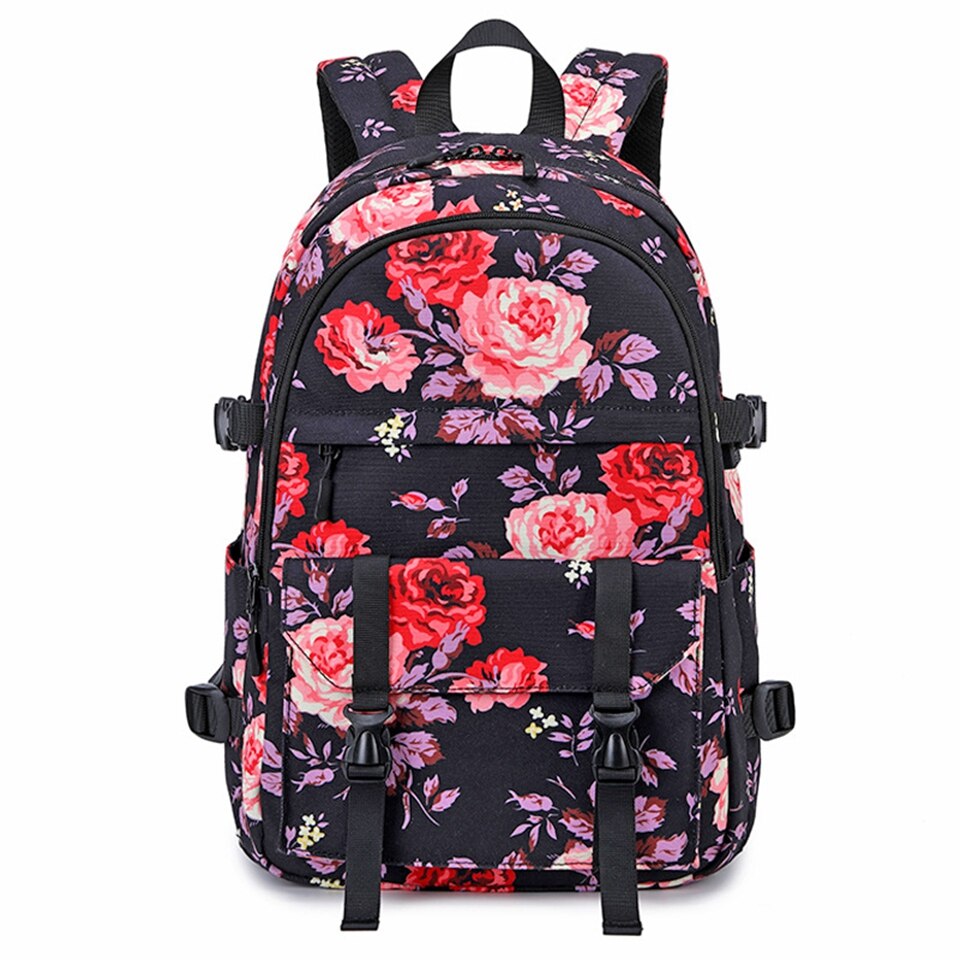 Bloemen laptop rugzak boekentas voor tieners college dagrugzak reistas waterafstotende middelbare schooltas rugzak voor meisjes vrouwen