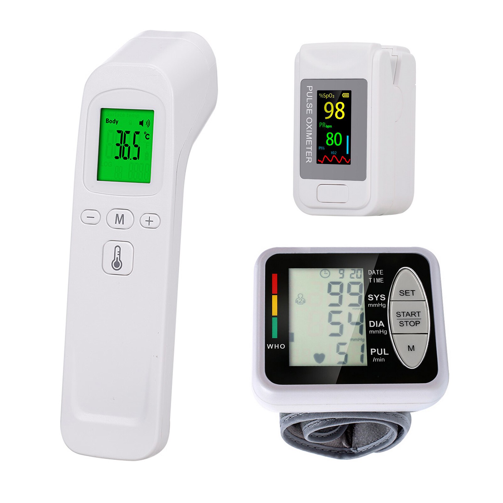 Oxymetre Oximetro Pulse Oximeter Blood Oxygen Monitor Pulse Oxygen Saturation Monitor Pulsoksymetr Thermometer Sphygmomanometer