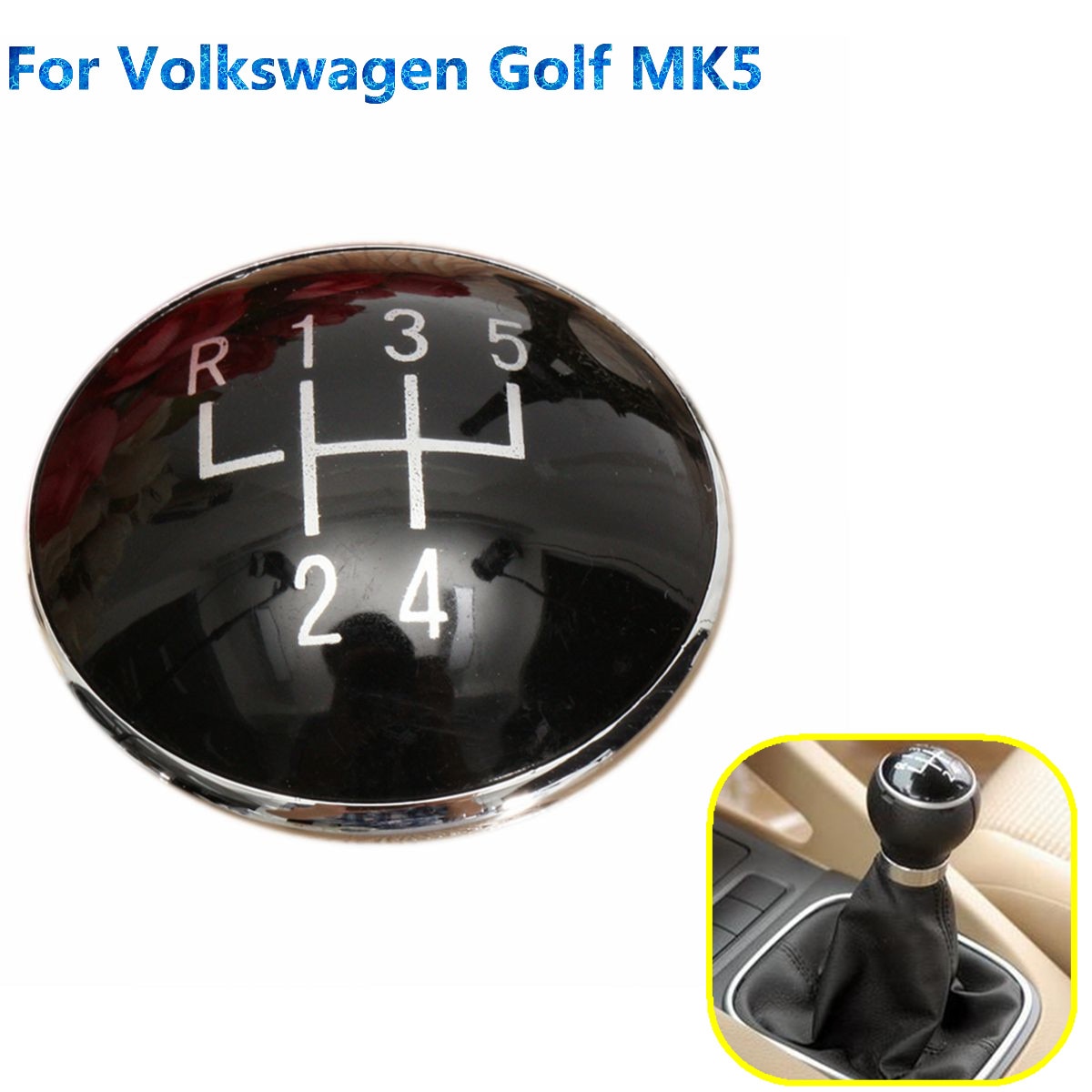 5 Speed Black Pookknop Emblem Badge Cap Fit Voor Volkswagen Golf V MK5 2003
