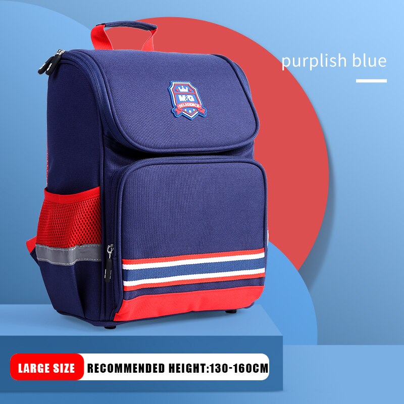 M&G Schoolbag Primary School Students Backpack 6-12 Years Large Capacity Book Bag Spine Protection Lightweight Tutorial bag: Large blue 1pc