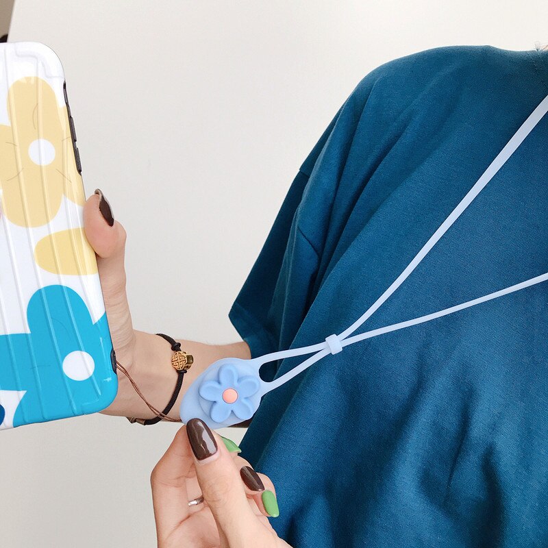 Mignon fleur téléphone Mobile sangles corde bande dessinée sangle cou lanières sangle pour coque de téléphone longue corde Lariat pour chaîne de carte nominative