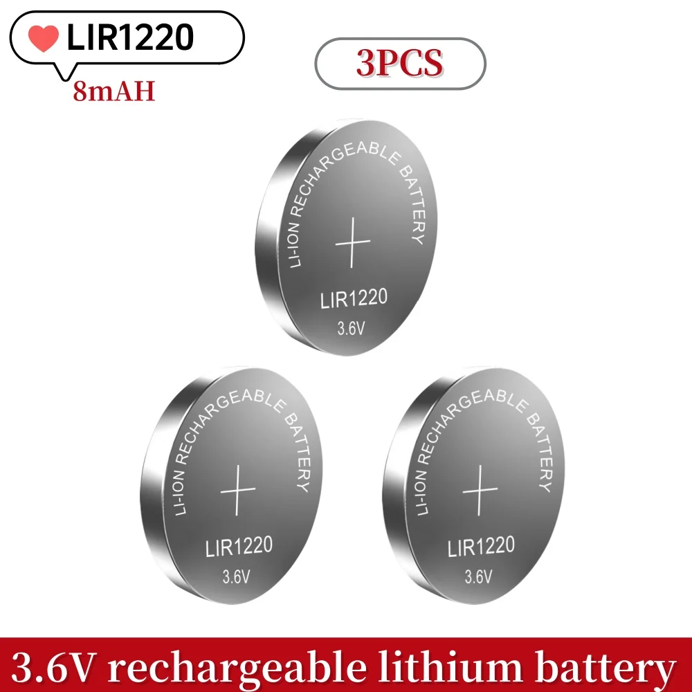 Gute 1-10PCS LIR1220 1220 3,6 V Lithium-Batterien lade Akku austauschbare 3V cr1220: Gold