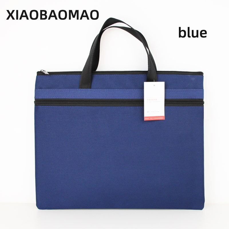 Folder Document Bag Man Laptop Handbags Portable File Bag Business Briefcase Organizer Notebook Handbags Solid Color: Blue
