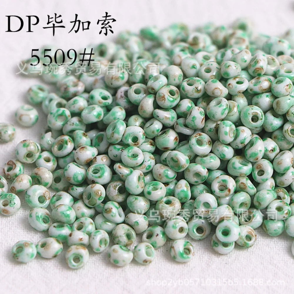 Cuentas de cristal en forma de gota de Picasso de 4mm de , cuentas dispersas hechas a mano, pulsera, collar, material accesorio: Verde fluorescente