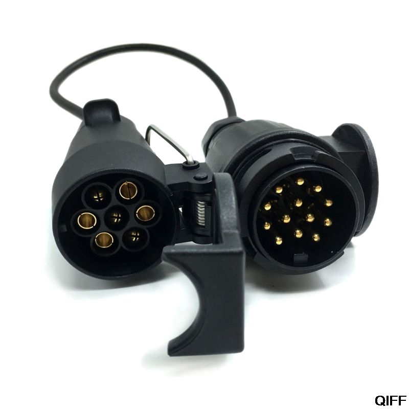 7 Pin To 13 Pin Trailer Adapter Lead Converter With Cable Wiring Connector 12V Plug Socket May06