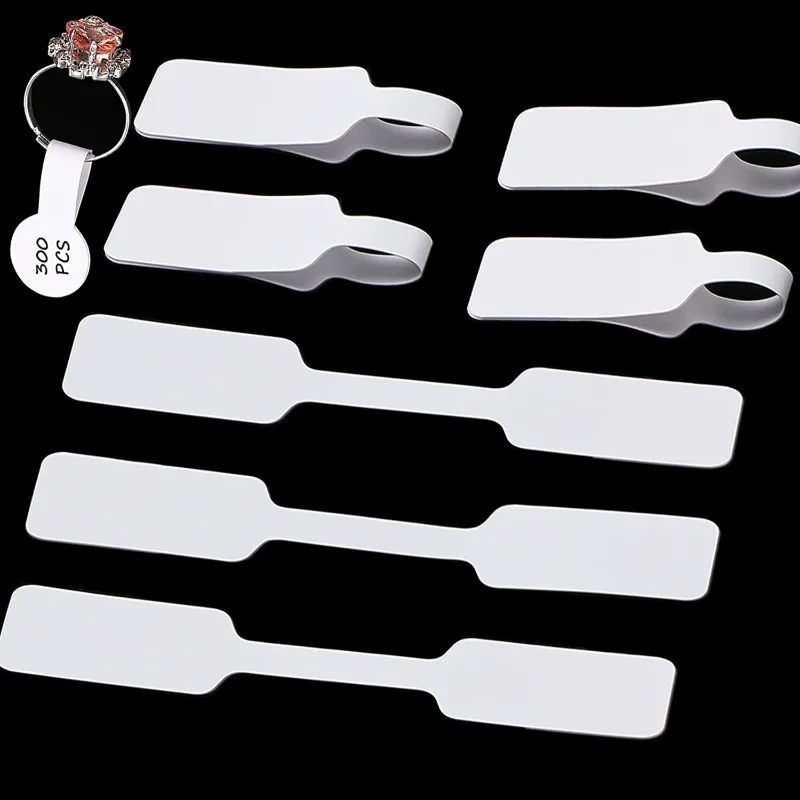 100 Stuks Sieraden Prijskaartjes Zelf-Stickers Blanco Vierkante Ronde Labels Voor Ring Ketting Armband Display Prijs Kaarten Diy