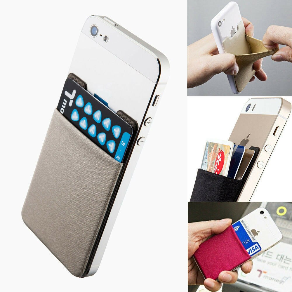 Universal- dauerhaft Lycra Klebstoff Aufkleber Zurück Abdeckung Karte Halfter Beutel Für iPhone Samsung Alle Smartphones