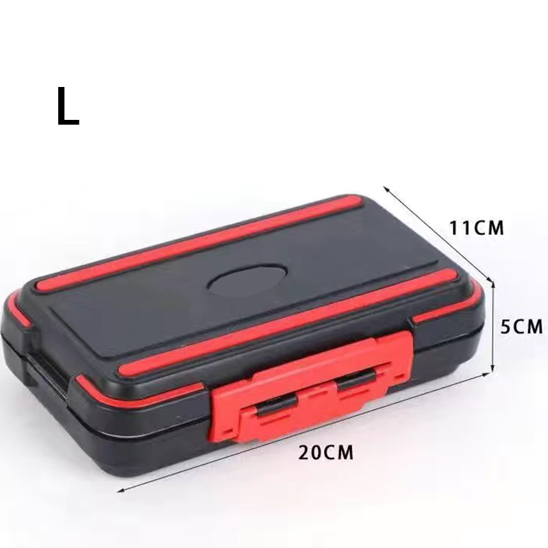 Waterproof Fishing Tackle Box Double-sided Opening And Closing Bait Box Multi-function Hook And Bait Box Accessories: Lblack