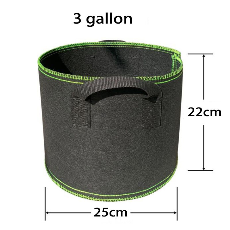 1/3Pcs 3 Gallon Plant Groeien Zakken Tuingereedschap Stof Pot Jardim Home Tuinieren Bloemen Plantaardige Groeien zwart Of Groen: 1pcs-green