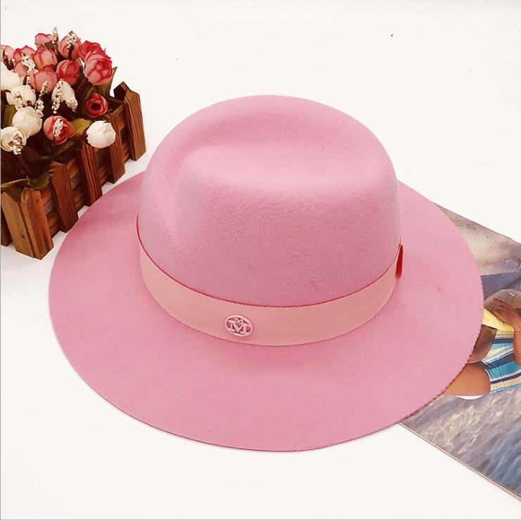 100% Wool hat pink Fedora Hats for women felt hats Popular women's hats cool nice beautiful wool hat for