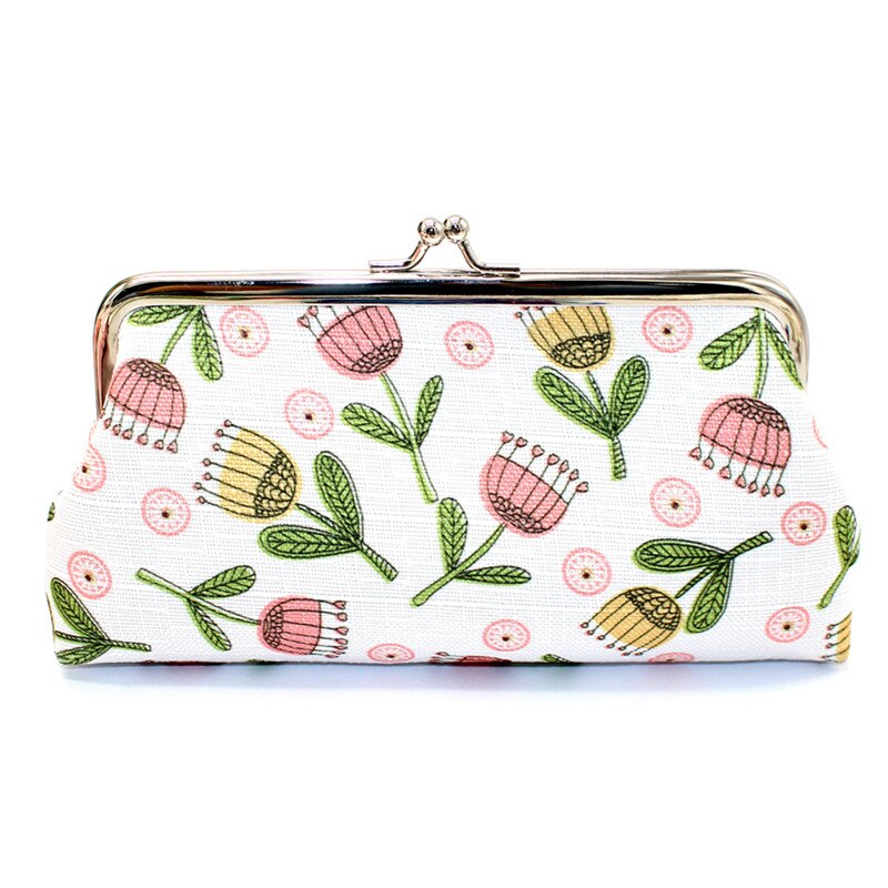 1pc kvinner liten lommebok myntveske bomullsstoff kortholder nydelig myntveske clutch håndveske bag mini lommebok