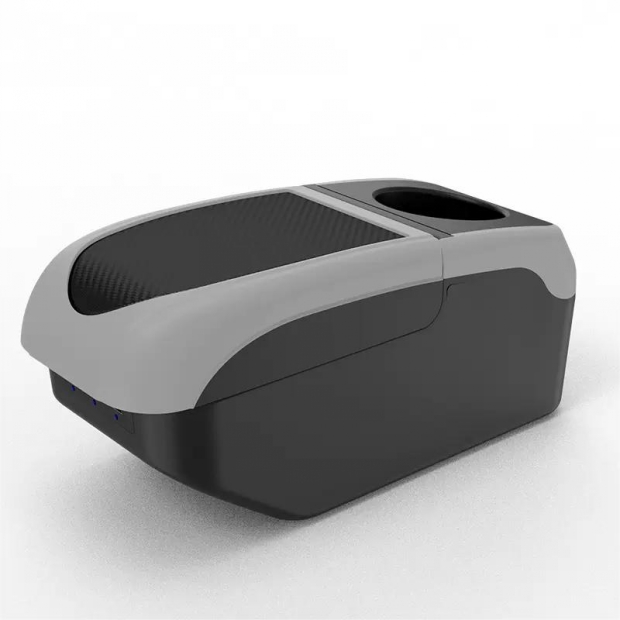 Boîte d'accoudoir pour Ford Focus 2 Mk2, bras, coude, console d'assistance centrale, étui de rangement avec porte-gobelet, port USB: Bleu