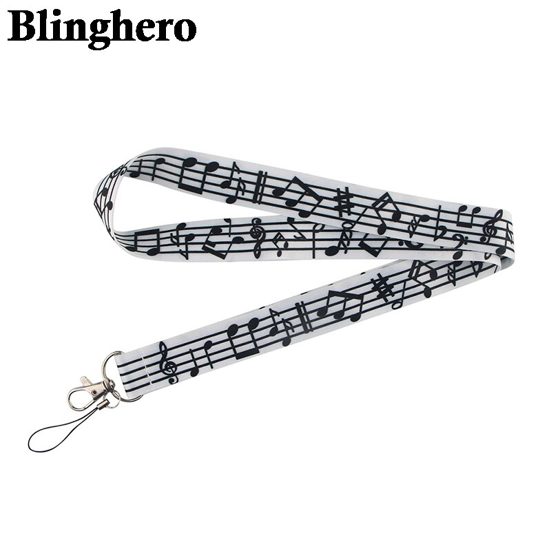 Llavero con cordón para notas musicales, accesorio con cierre para llaves, insignias, titular de la identificación, para estudiante y maestro de música, CA1357