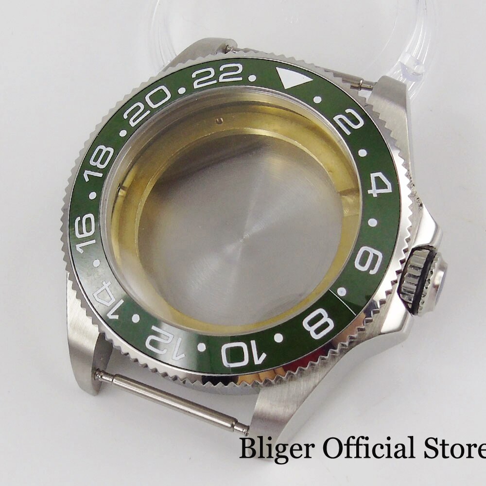 Fit NH35 Automatic Men Watch Case 43mm Sapphire Glass Solid Backcover Rotating Bezel: E