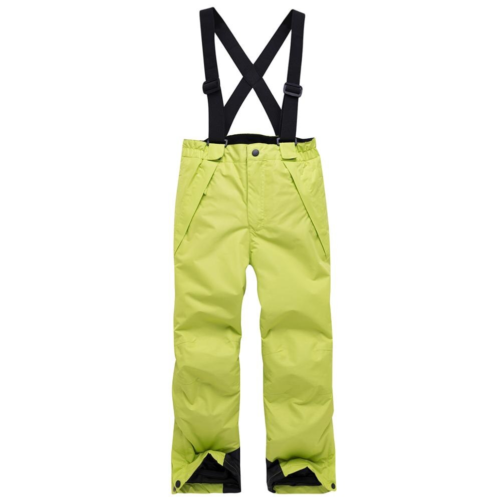 2019Children Winter Warm Breathable Waterproof Windproof Snowboard Pant Pantalones Snowboard Hombre Candy Color Outdoor Ski Pant: Green / 170-176