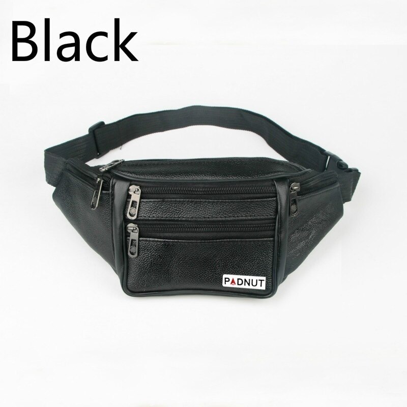 Sac de taille hommes Fanny Pack mâle poche ceinture poitrine Bum sacs taille Packs PU cuir argent téléphone portable en plein air Pochete Nerka Heuptas: Default Title