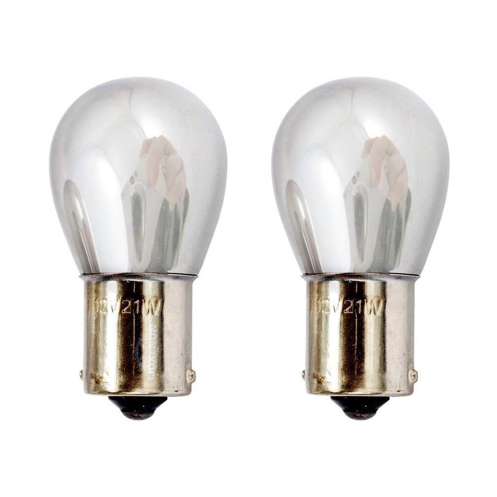 Bombillas indicadoras traseras, luz de freno trasera de 12V, de estacionamiento, color ámbar, plateado cromado, 581, 1156, PY21W, 2 uds.