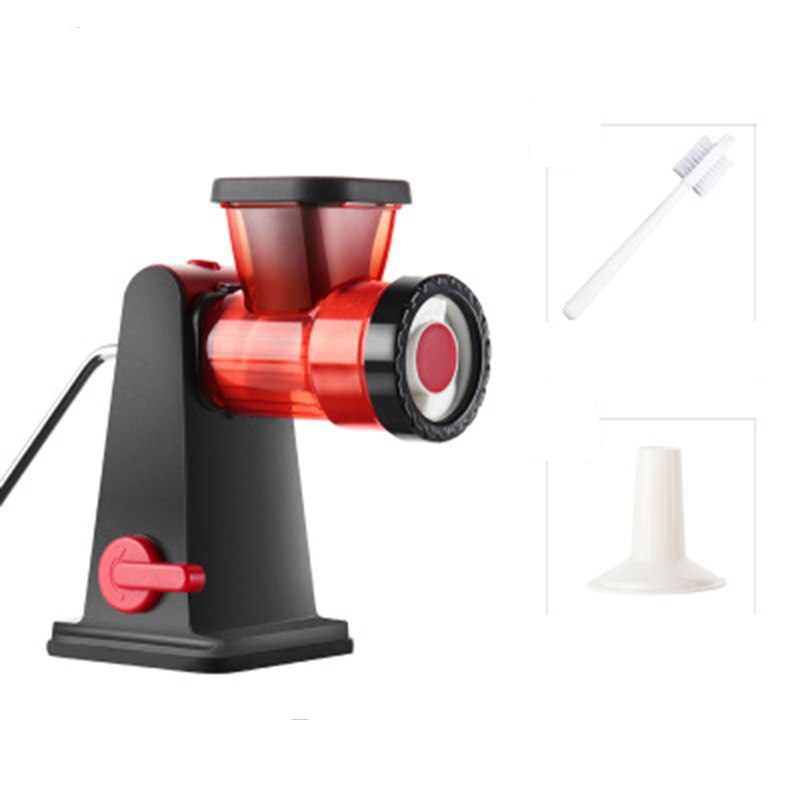 Manuell husholdning kjøttkvern grønnsaker hakker kjøttdeig multifunksjon mat prosessor pølsestopper kjøkkenverktøy: Svart